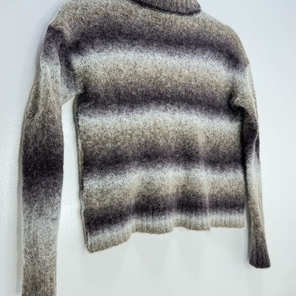 Toad & Co Knit Sweater Sz S Turtleneck Merino Wool Alpaca Blend Crop Stripe $160 - Picture 4 of 6